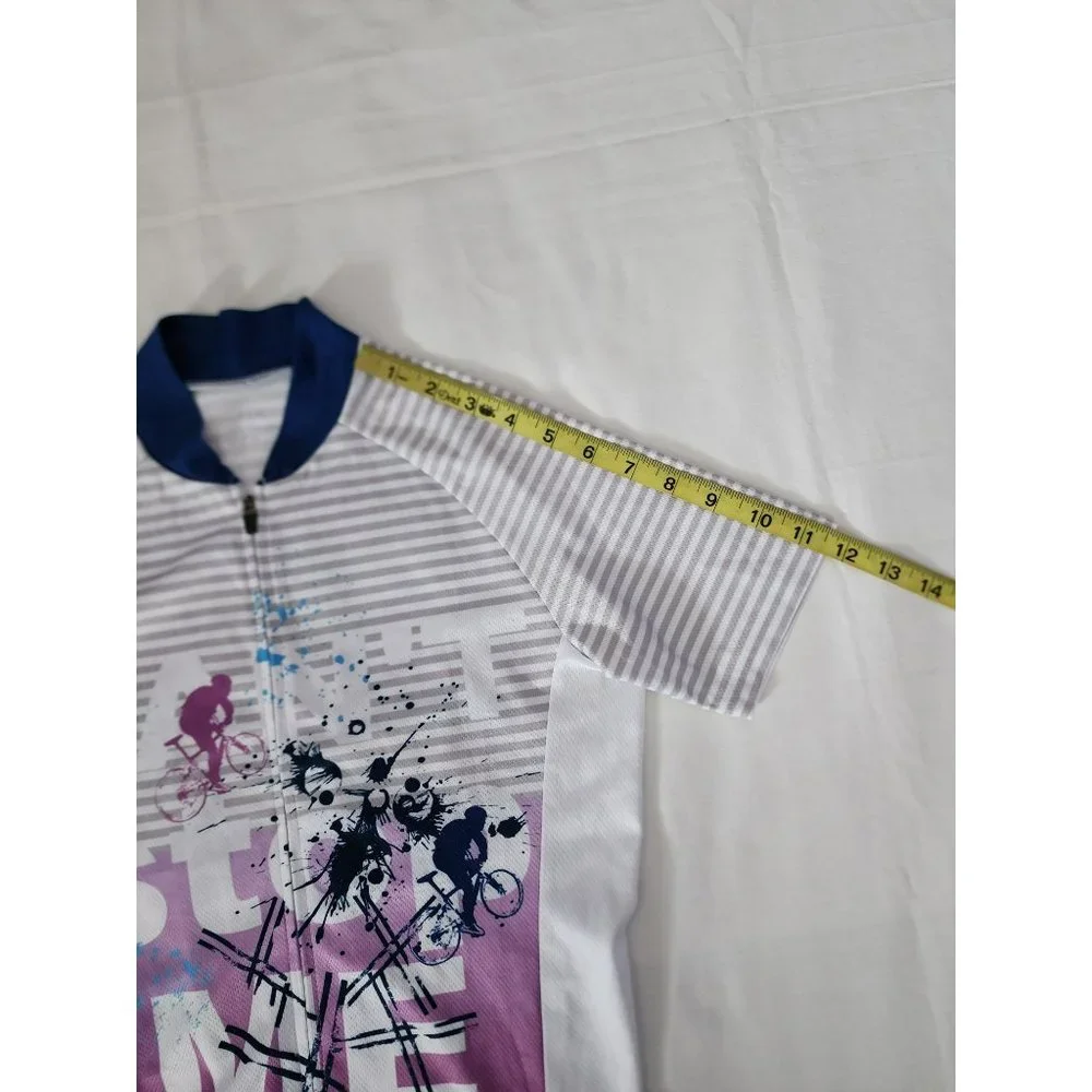 Free Fisher Big Kids Striped Powder CAN'T STOP ME Bike Cycling Jersey Size 3XL - Picture 8 of 9